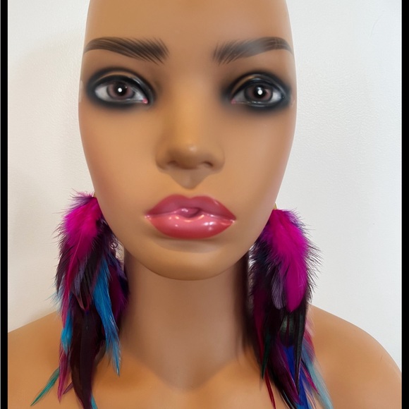 Vibrant Feather Earrings